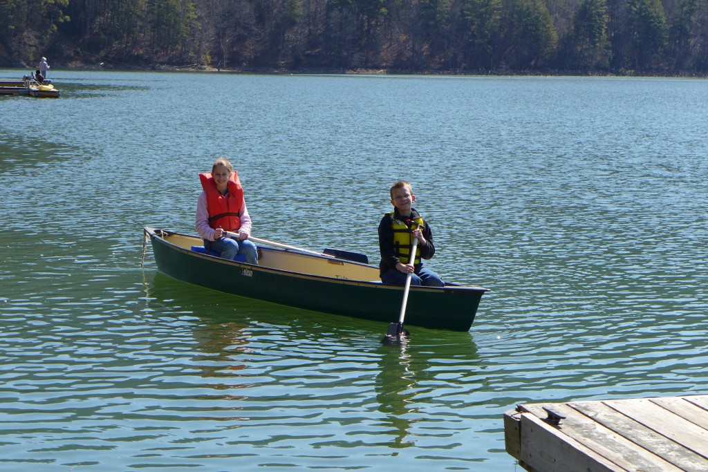 Maddie and Gavin canoeing